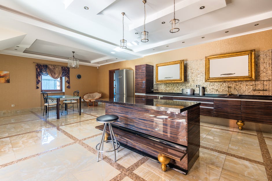 Modern luxury kitchen interior featuring custom wood cabinets